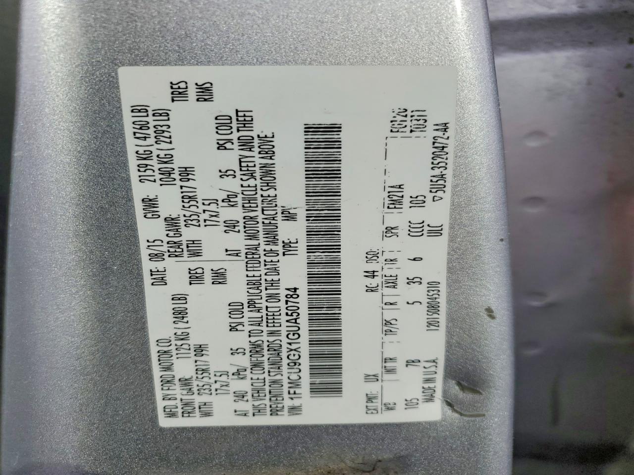 2016 FORD ESCAPE SE photo 13
