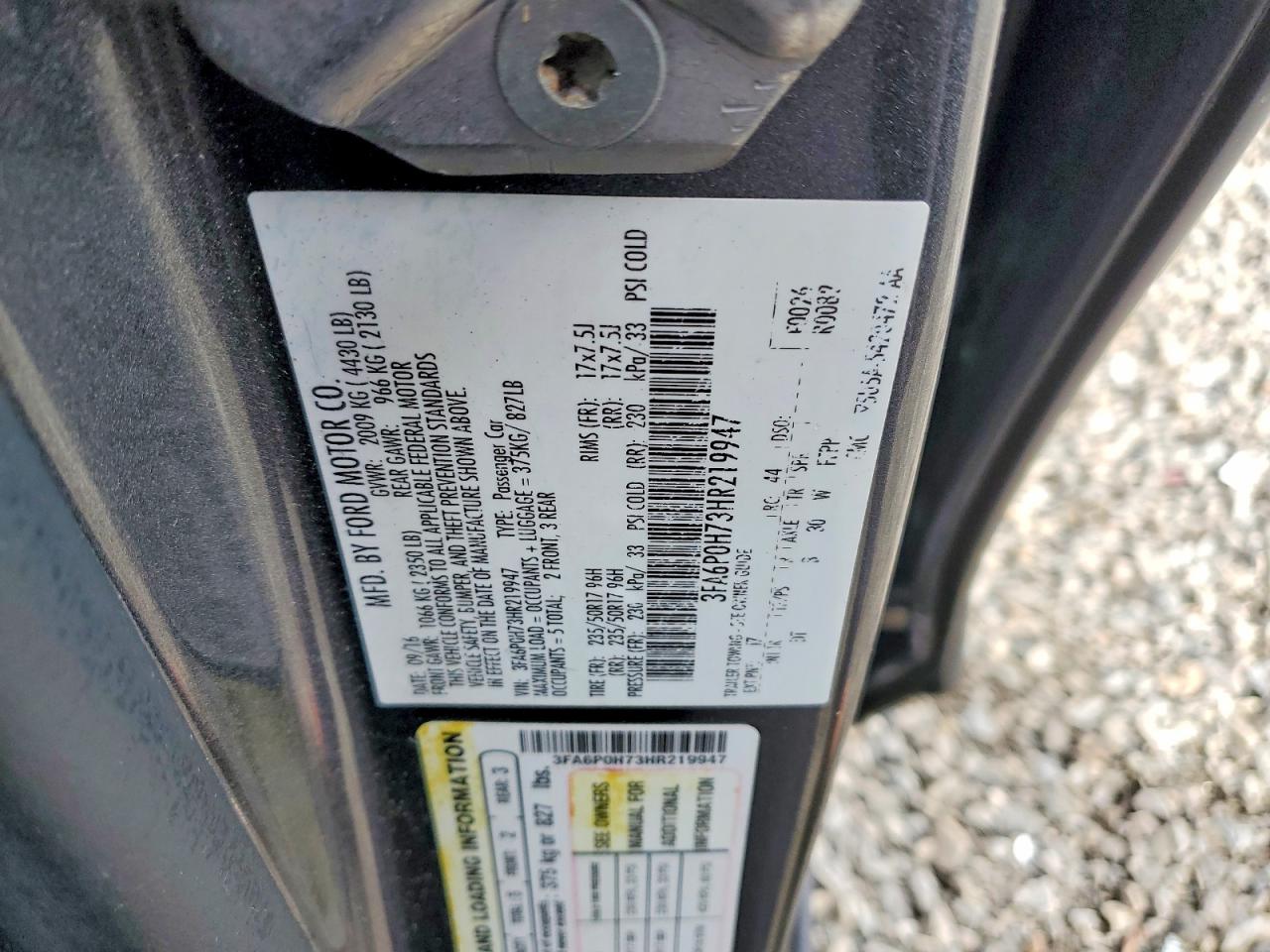 2017 FORD FUSION SE photo 34