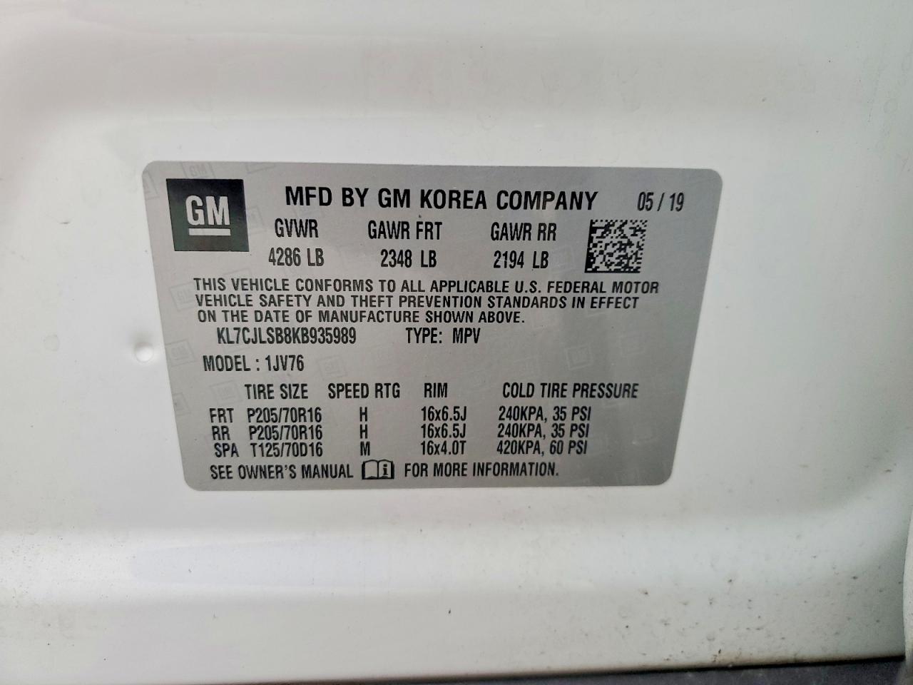2019 CHEVROLET TRAX 1LT photo 13