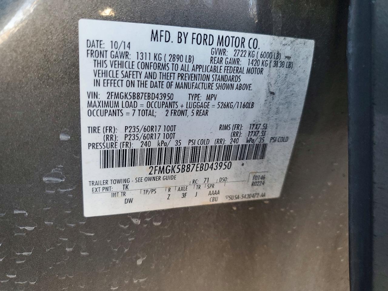2014 FORD FLEX SE photo 40