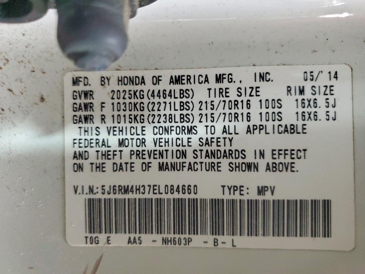 2014 HONDA CR-V LX photo 34