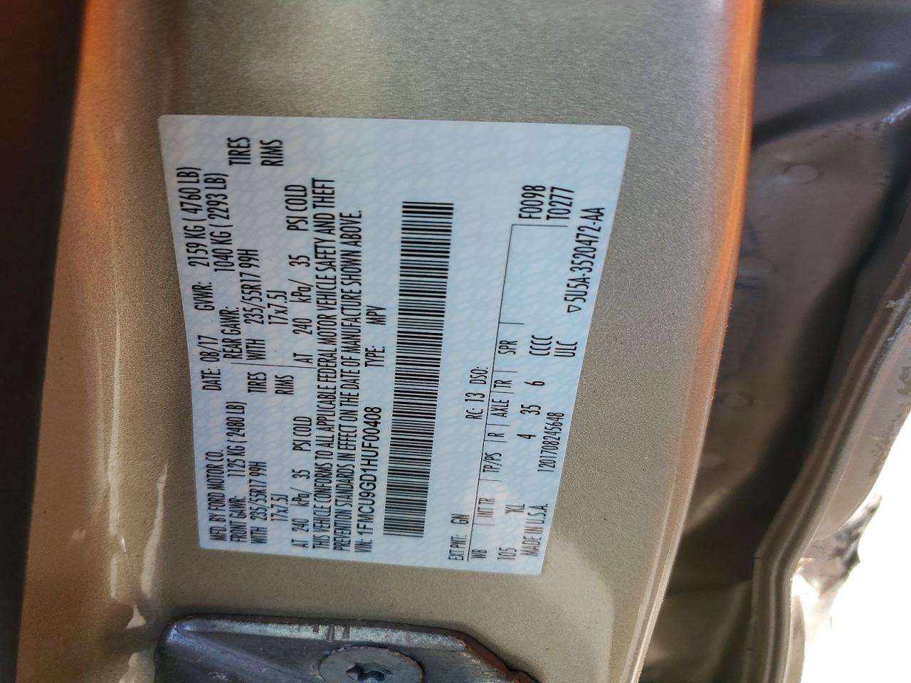 2017 FORD ESCAPE SE photo 27