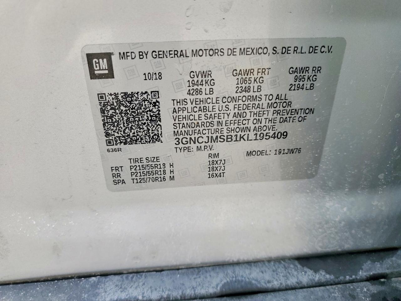 2019 CHEVROLET TRAX PREMIER photo 25