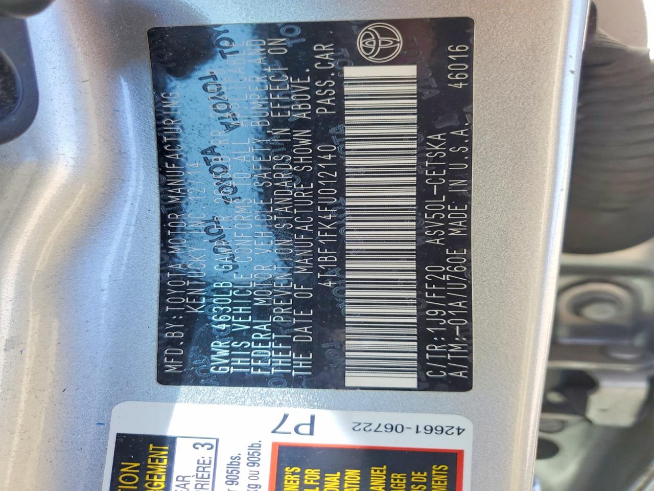 2015 TOYOTA CAMRY LE photo 37