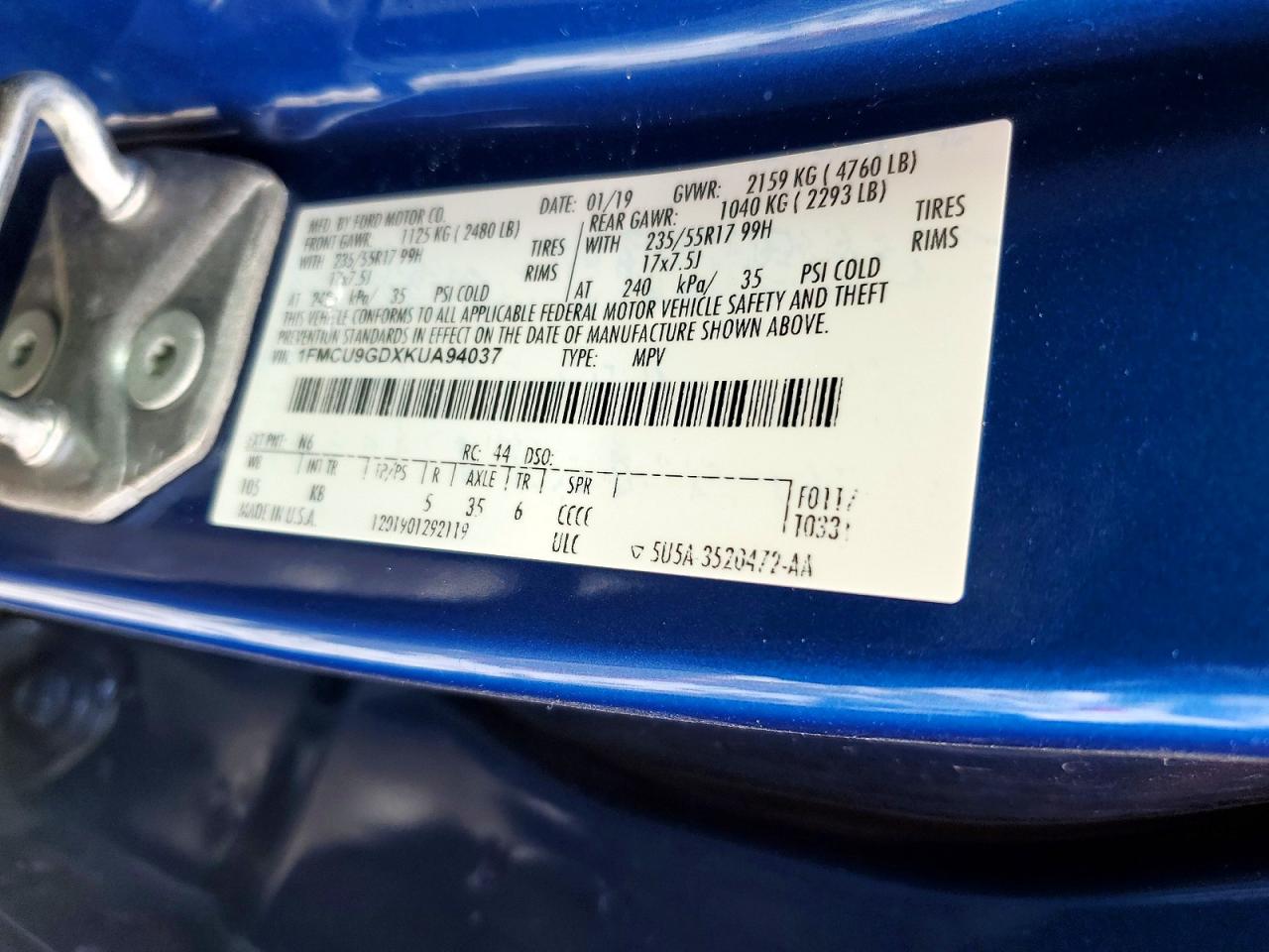 2019 FORD ESCAPE SE photo 14