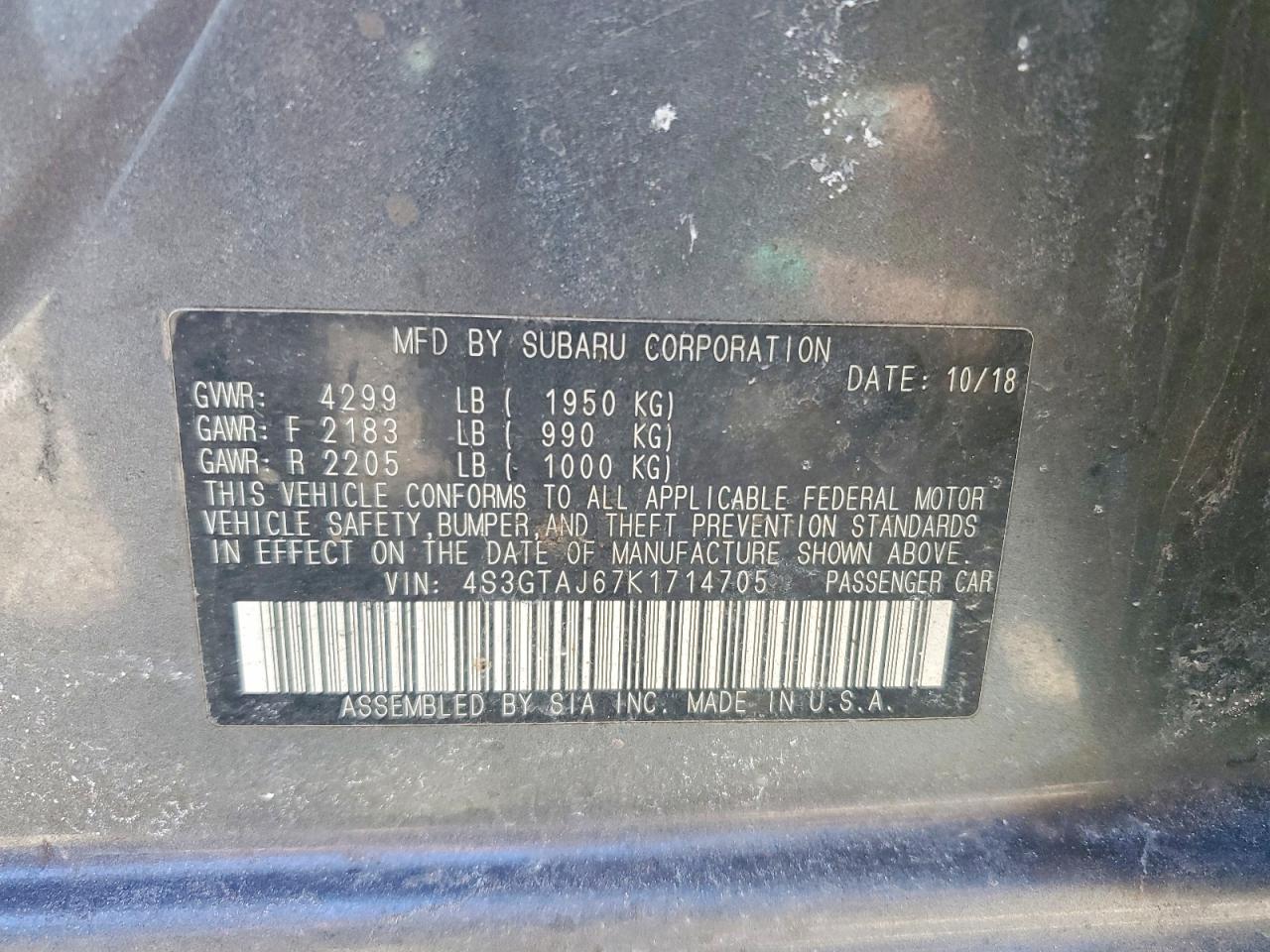 2019 SUBARU IMPREZA SPORT photo 37