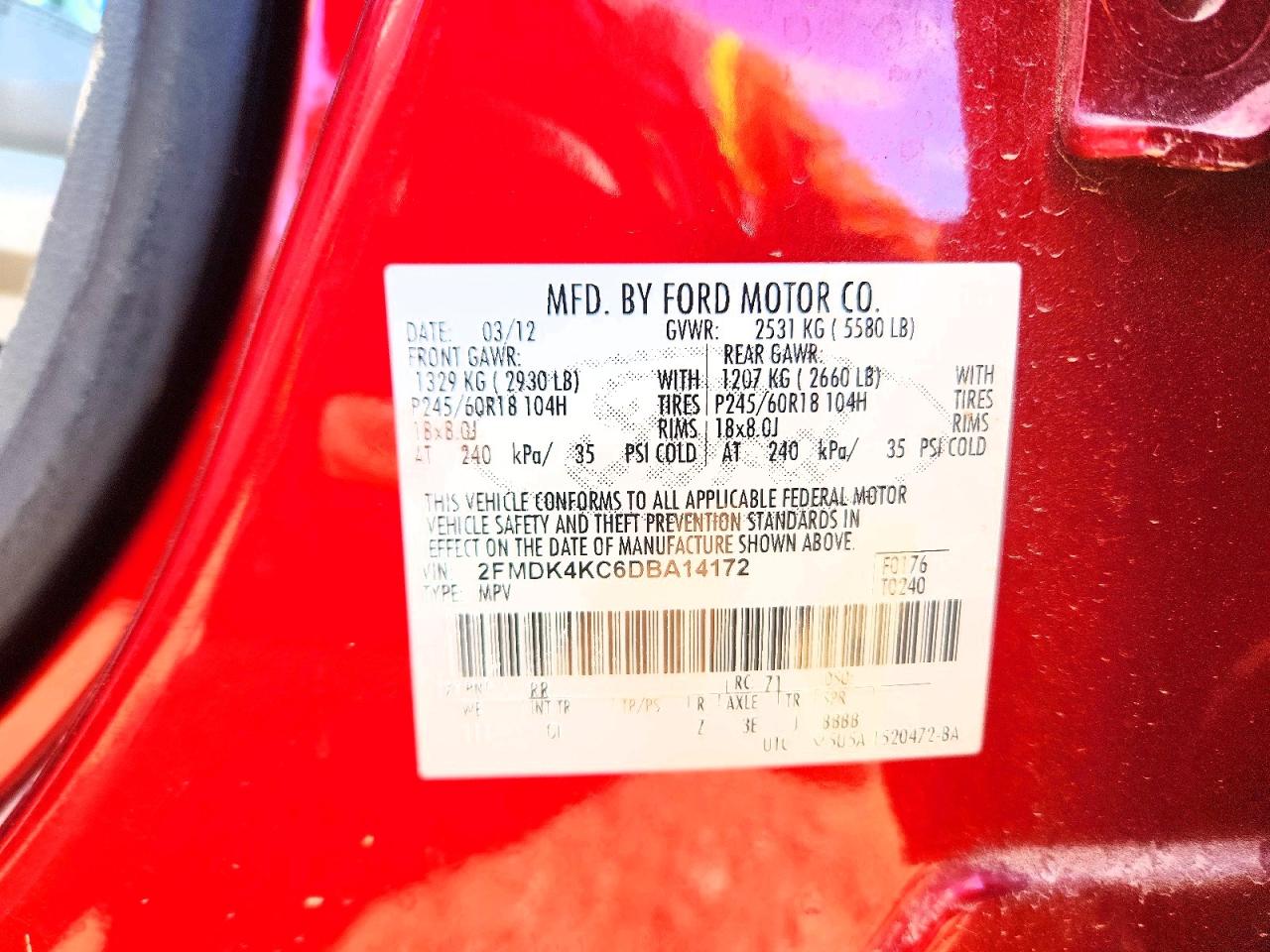 2013 FORD EDGE LIMITED photo 13