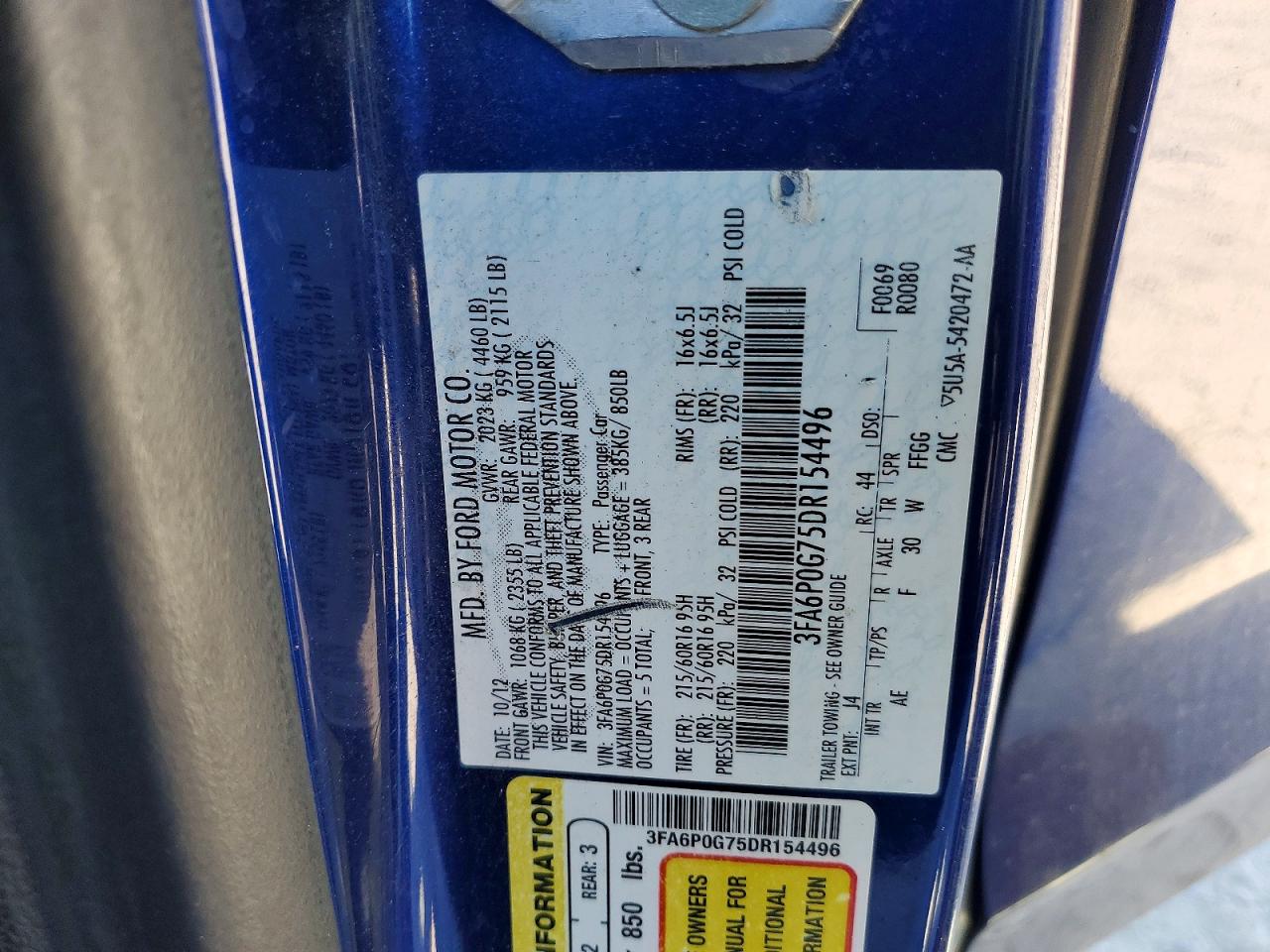 2013 FORD FUSION S photo 25