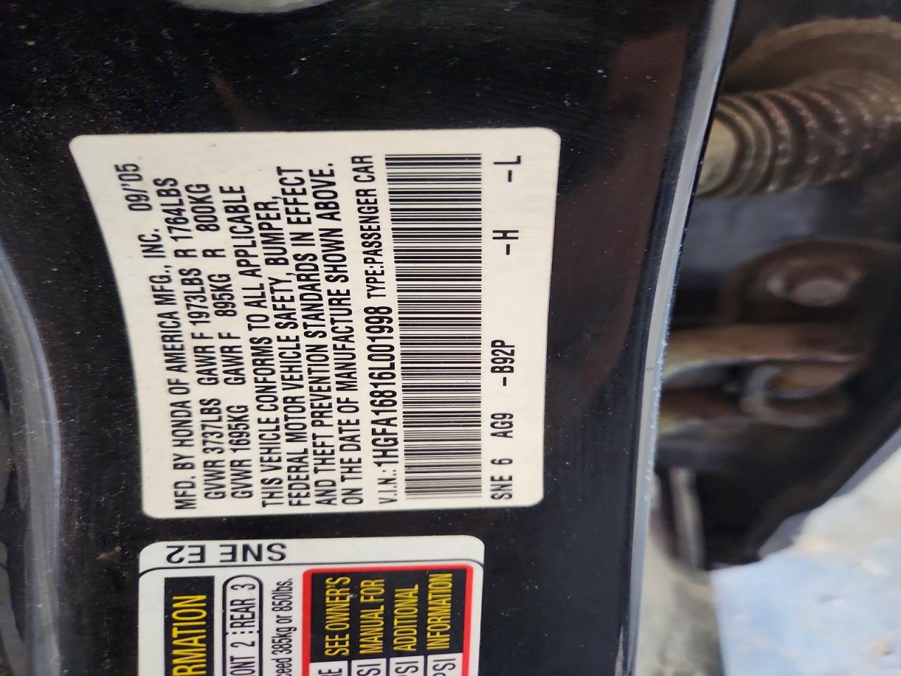 2006 HONDA CIVIC EX photo 23