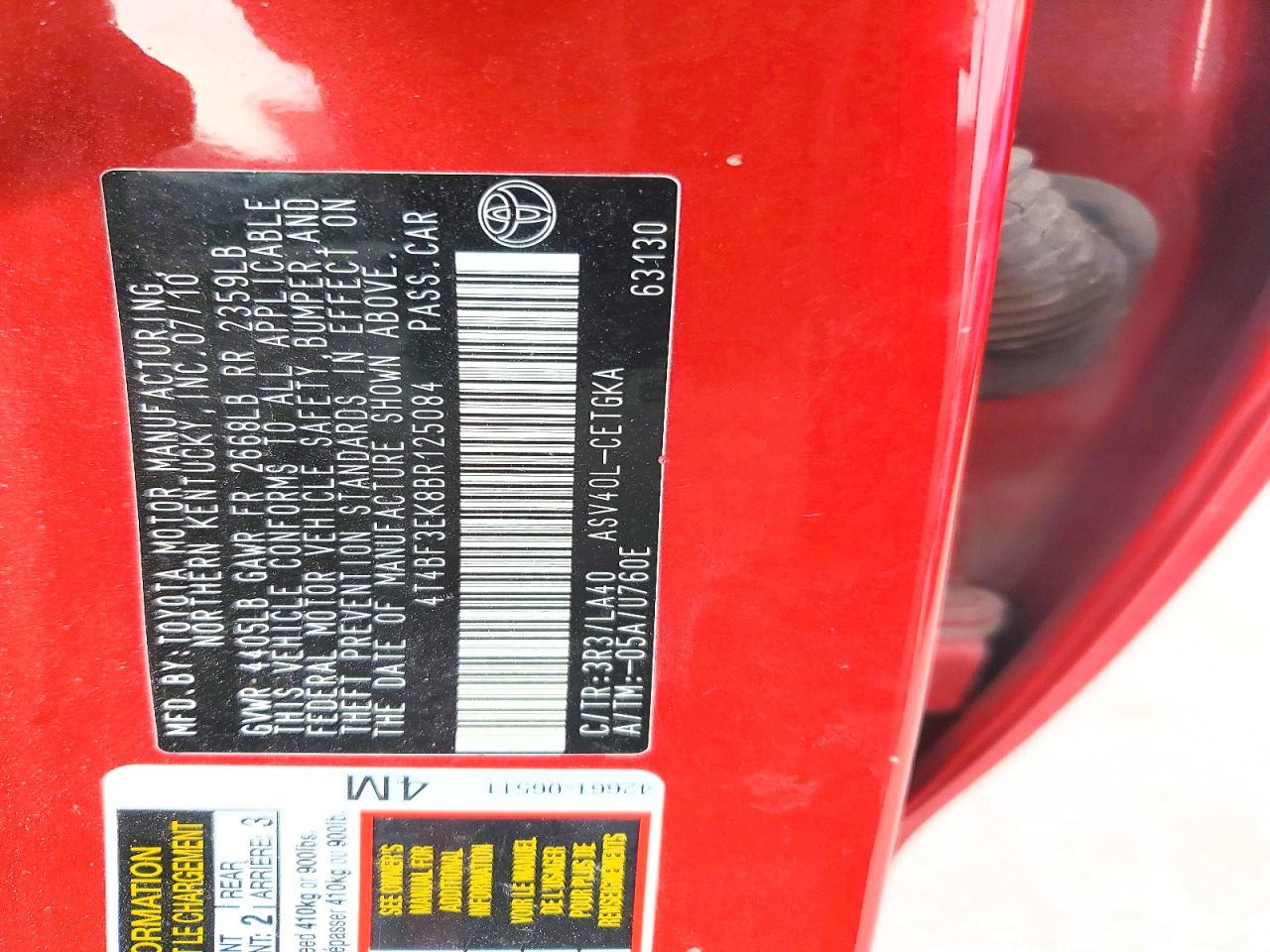 2011 TOYOTA CAMRY XLE photo 13