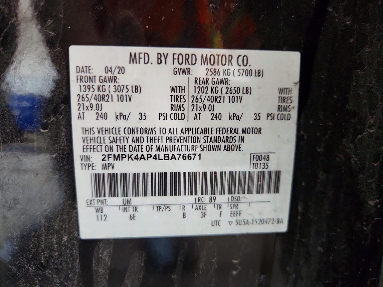 2020 FORD EDGE ST photo 25