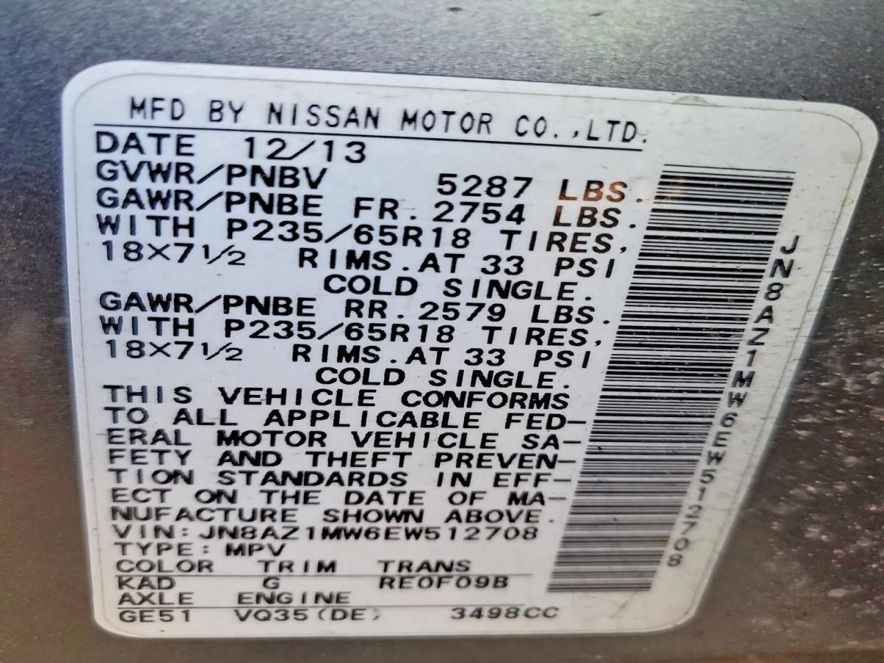 2014 NISSAN MURANO S photo 37