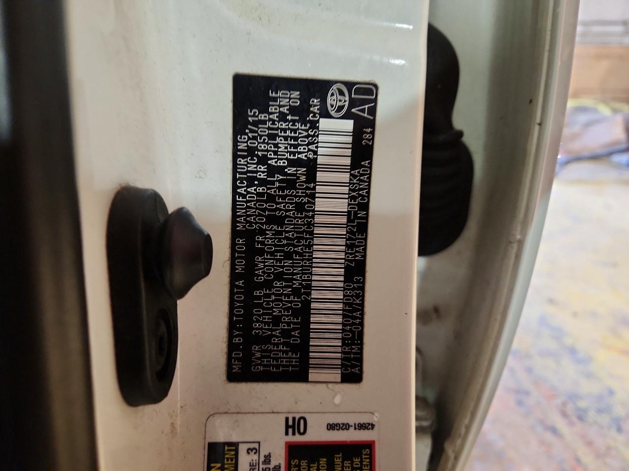 2015 TOYOTA COROLLA S PLUS photo 12