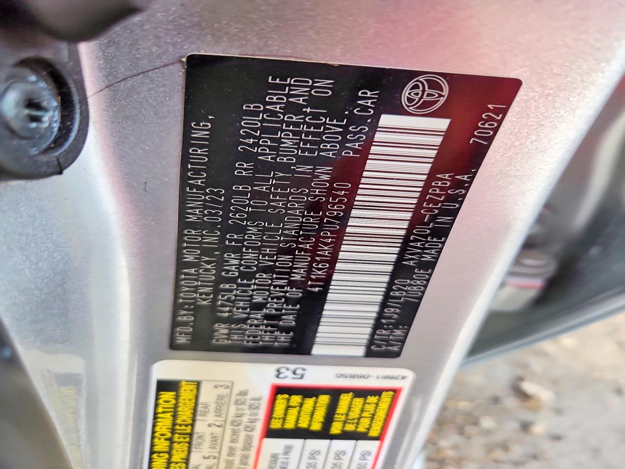 2023 TOYOTA CAMRY XSE photo 23
