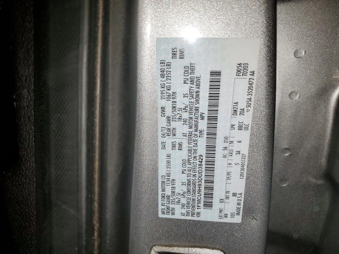 2013 FORD ESCAPE SEL photo 40