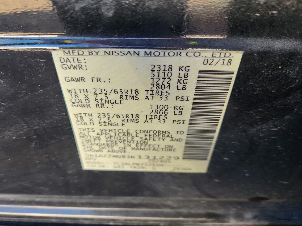 2018 NISSAN MURANO S photo 13