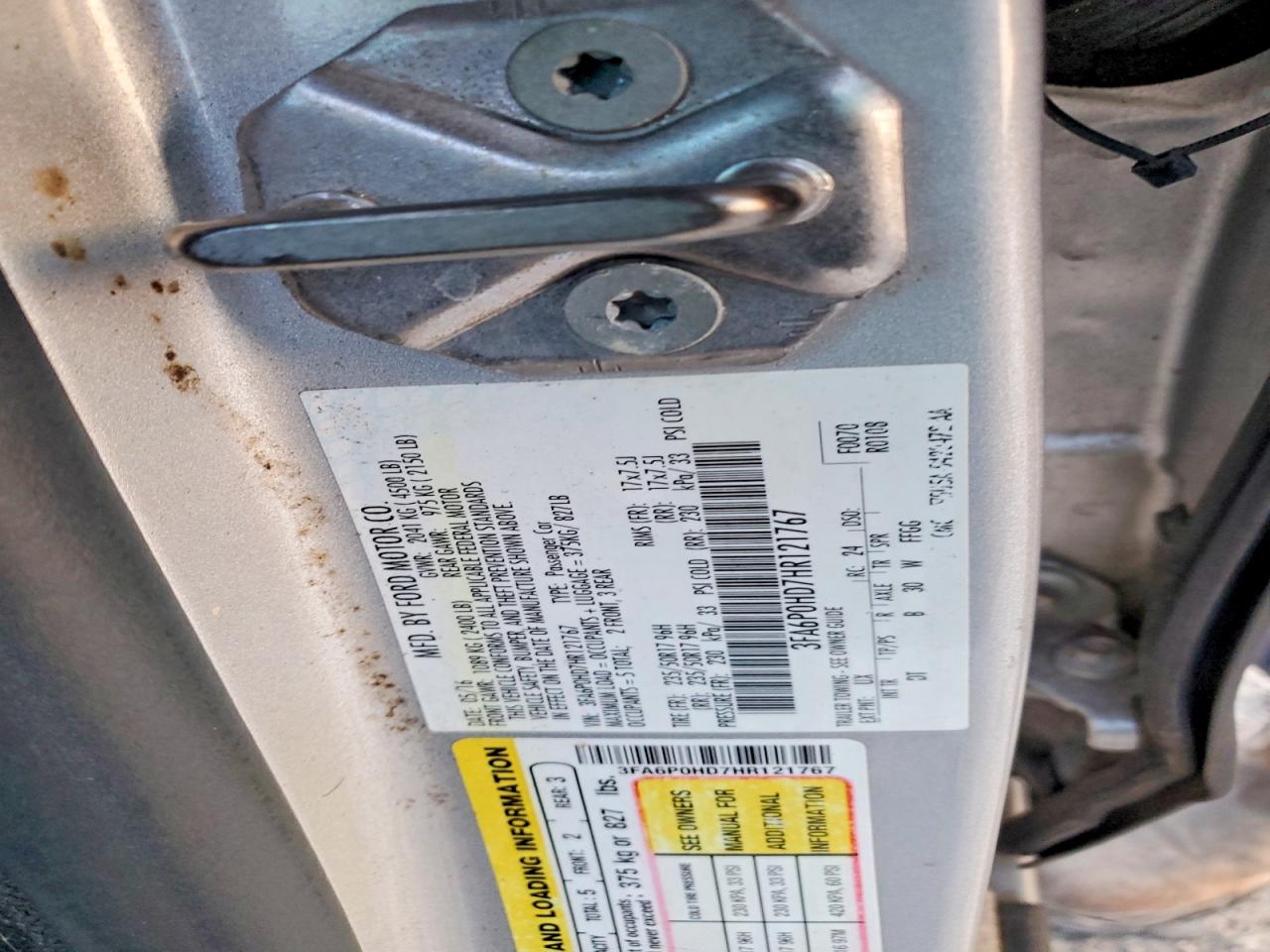 2017 FORD FUSION SE photo 12
