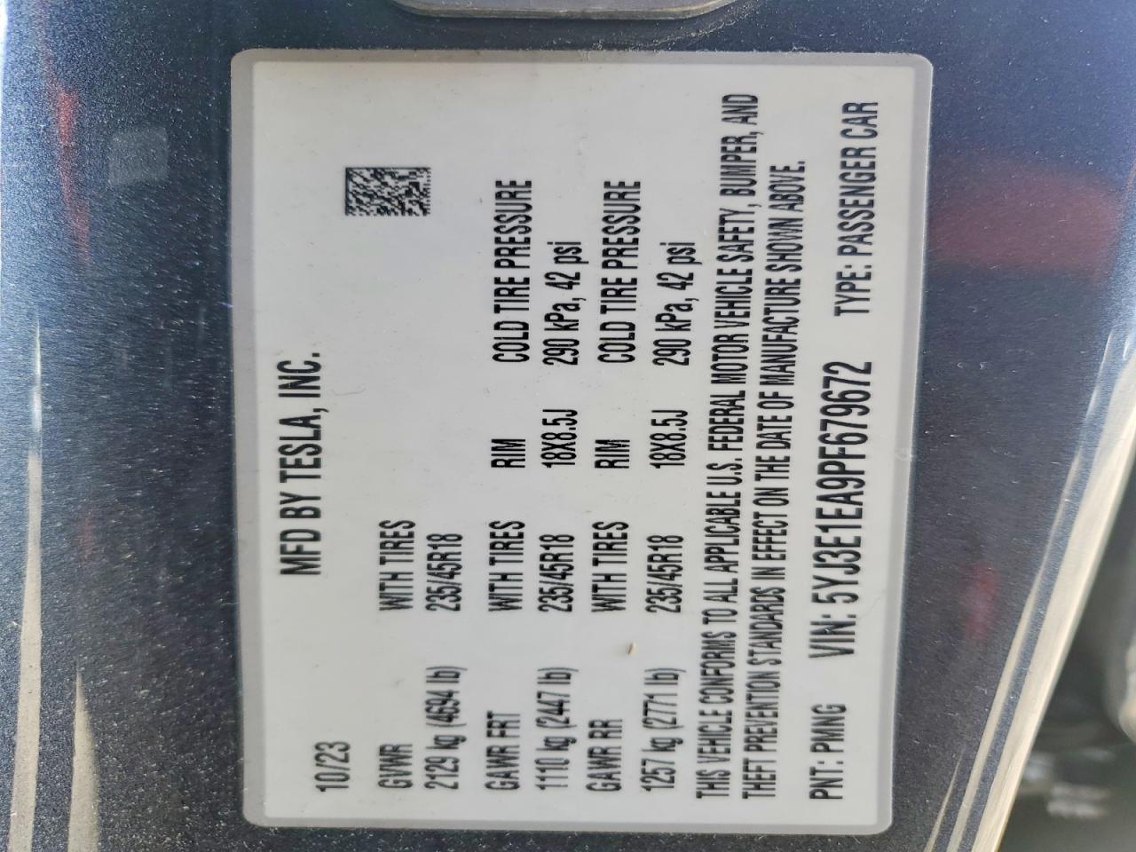 2023 TESLA MODEL 3 photo 12