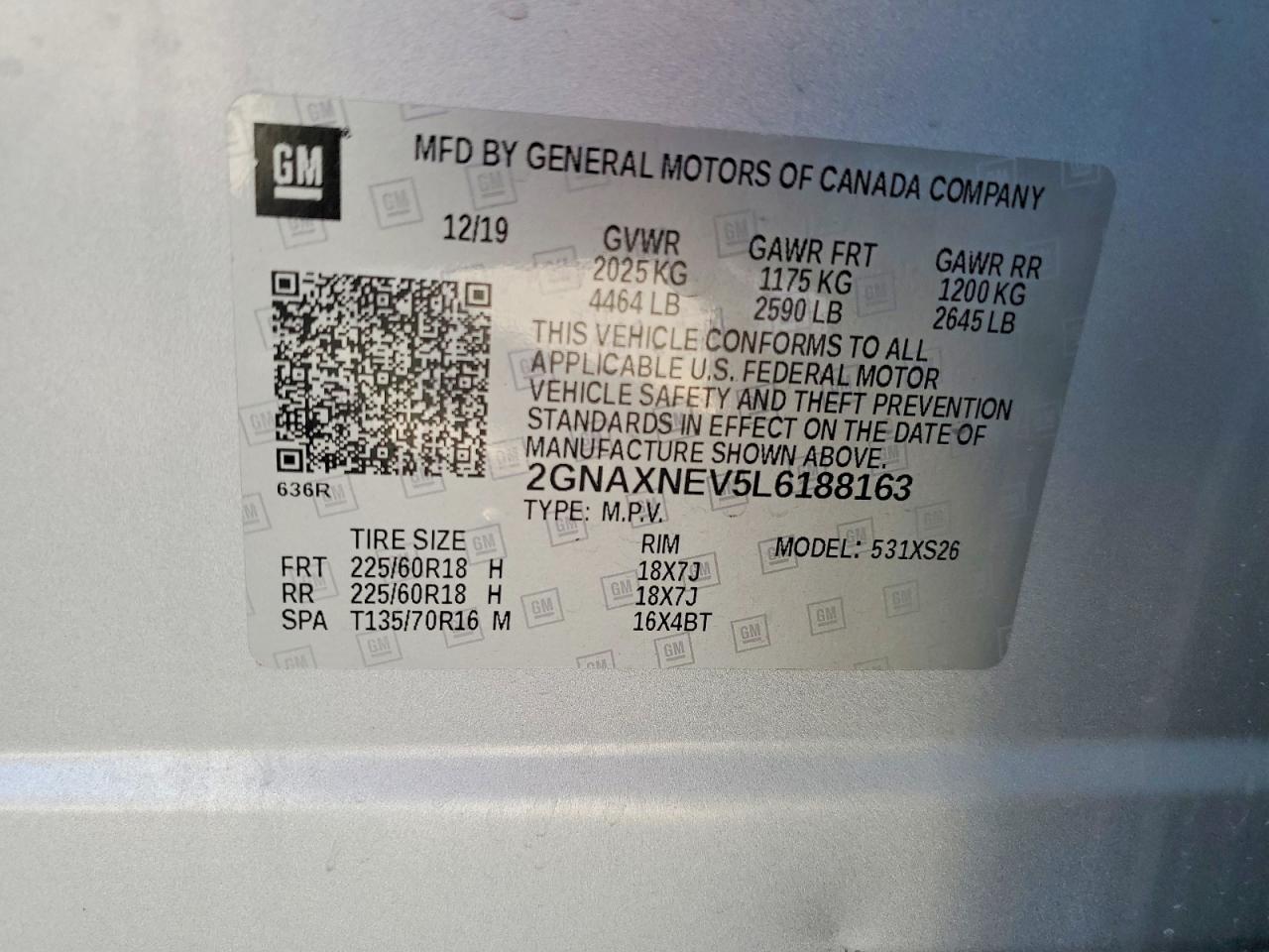 2020 CHEVROLET EQUINOX PREMIER photo 37