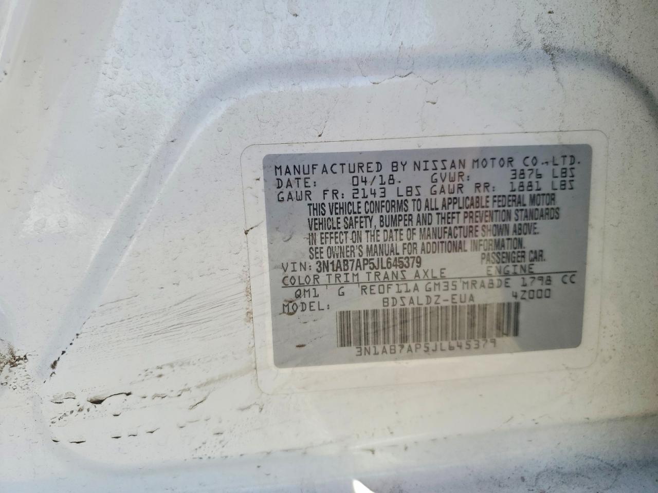 2018 NISSAN SENTRA S photo 13