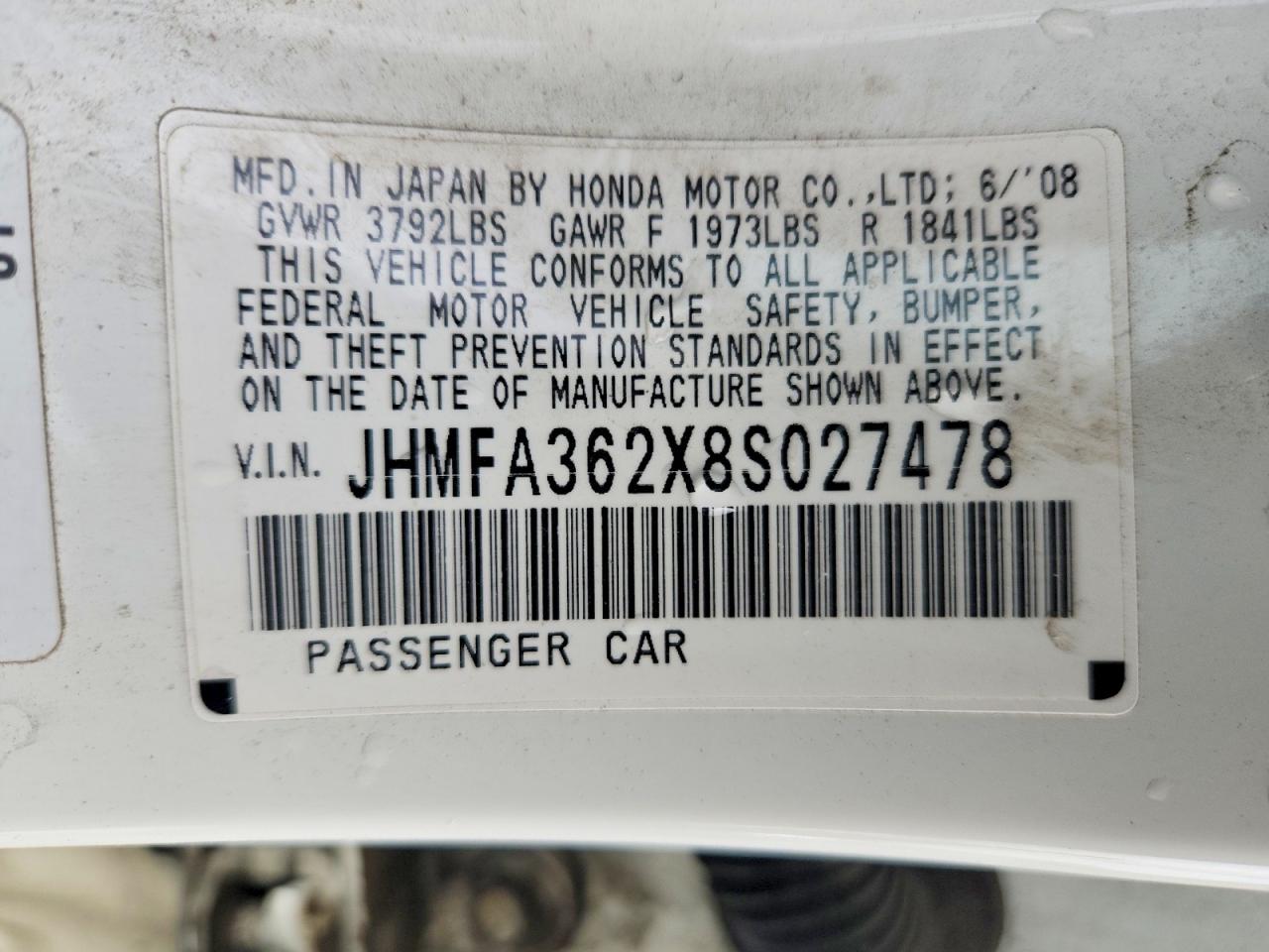 2008 HONDA CIVIC HYBRID photo 13