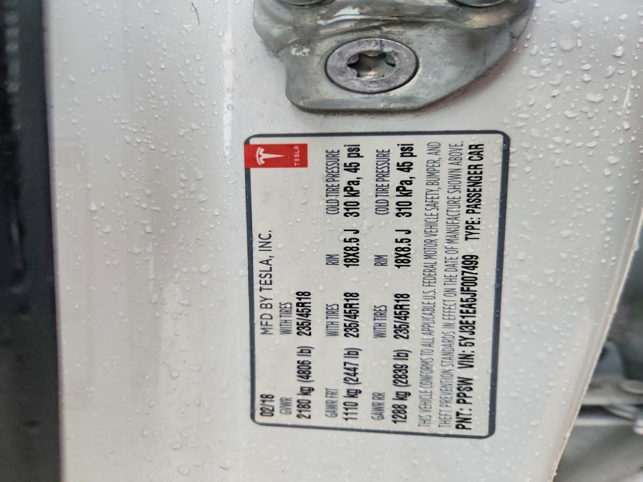 2018 TESLA MODEL 3 photo 23