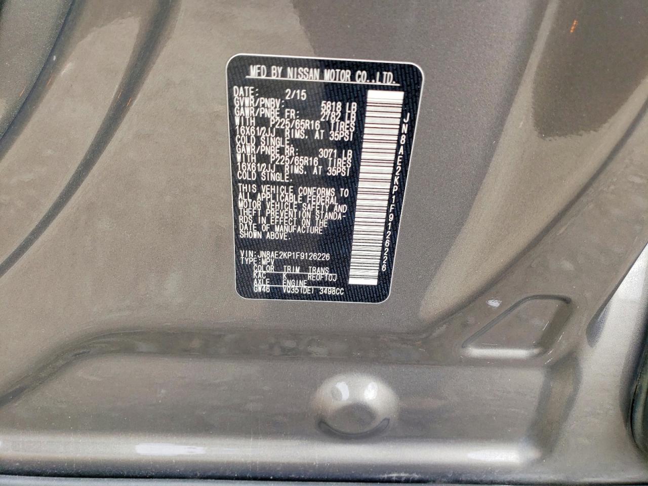 2015 NISSAN QUEST 3.5 S photo 27