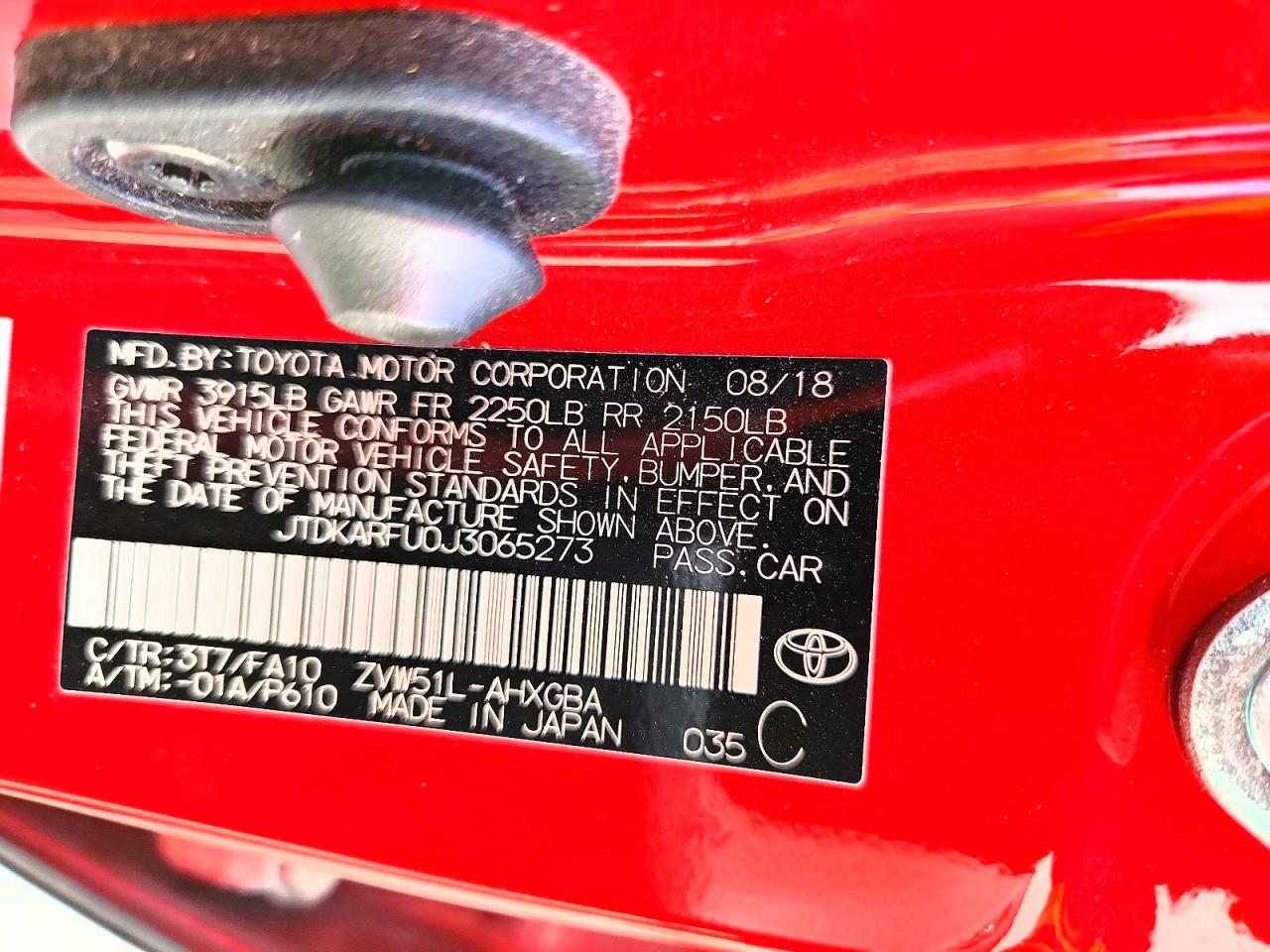 2018 TOYOTA PRIUS THREE photo 13