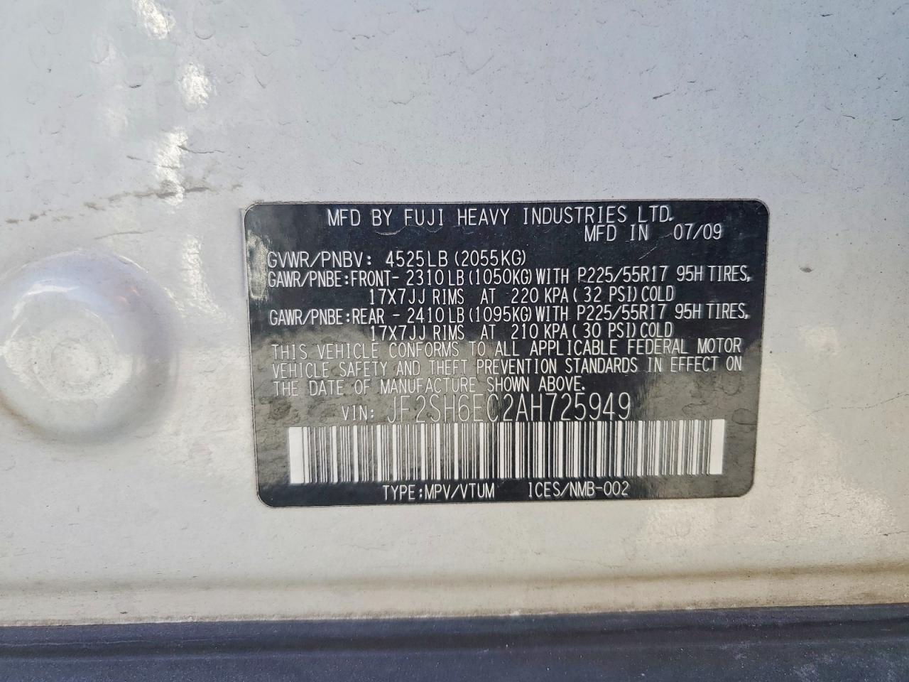 2010 SUBARU FORESTER 2.5XT photo 14