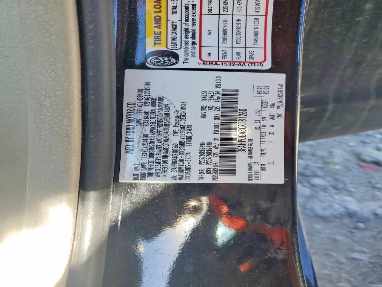 2012 FORD FUSION S photo 12
