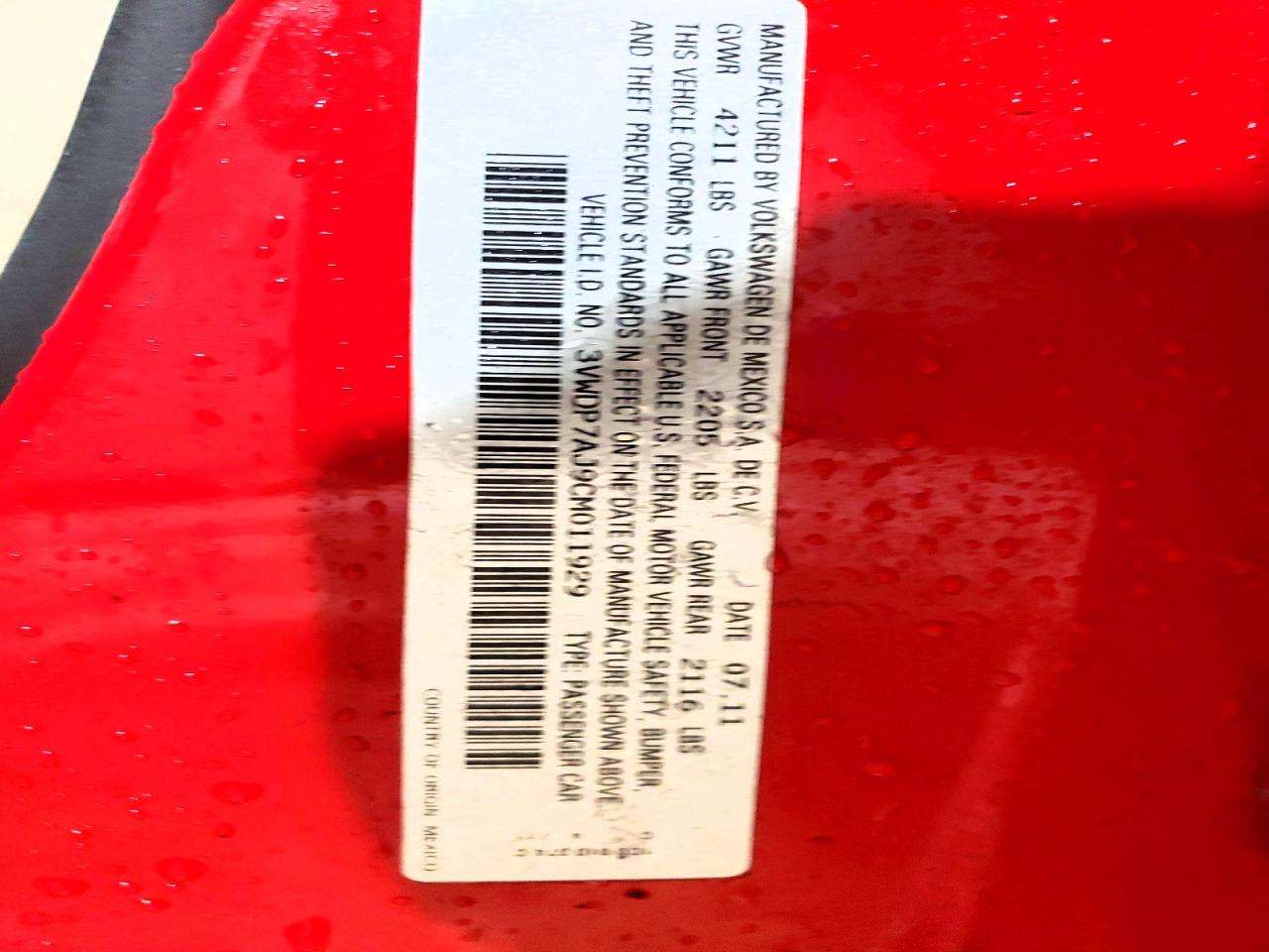 2012 VOLKSWAGEN JETTA SE photo 12