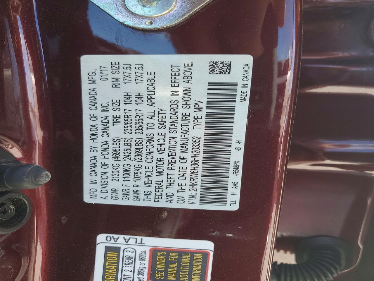 2017 HONDA CR-V photo 34