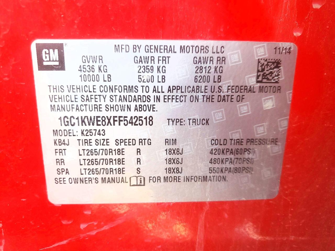 2015 CHEVROLET SILVERADO K2500 HEAVY DUTY LTZ photo 12