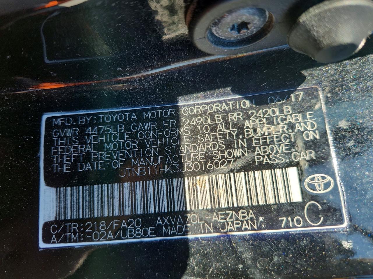 2018 TOYOTA CAMRY LE photo 23