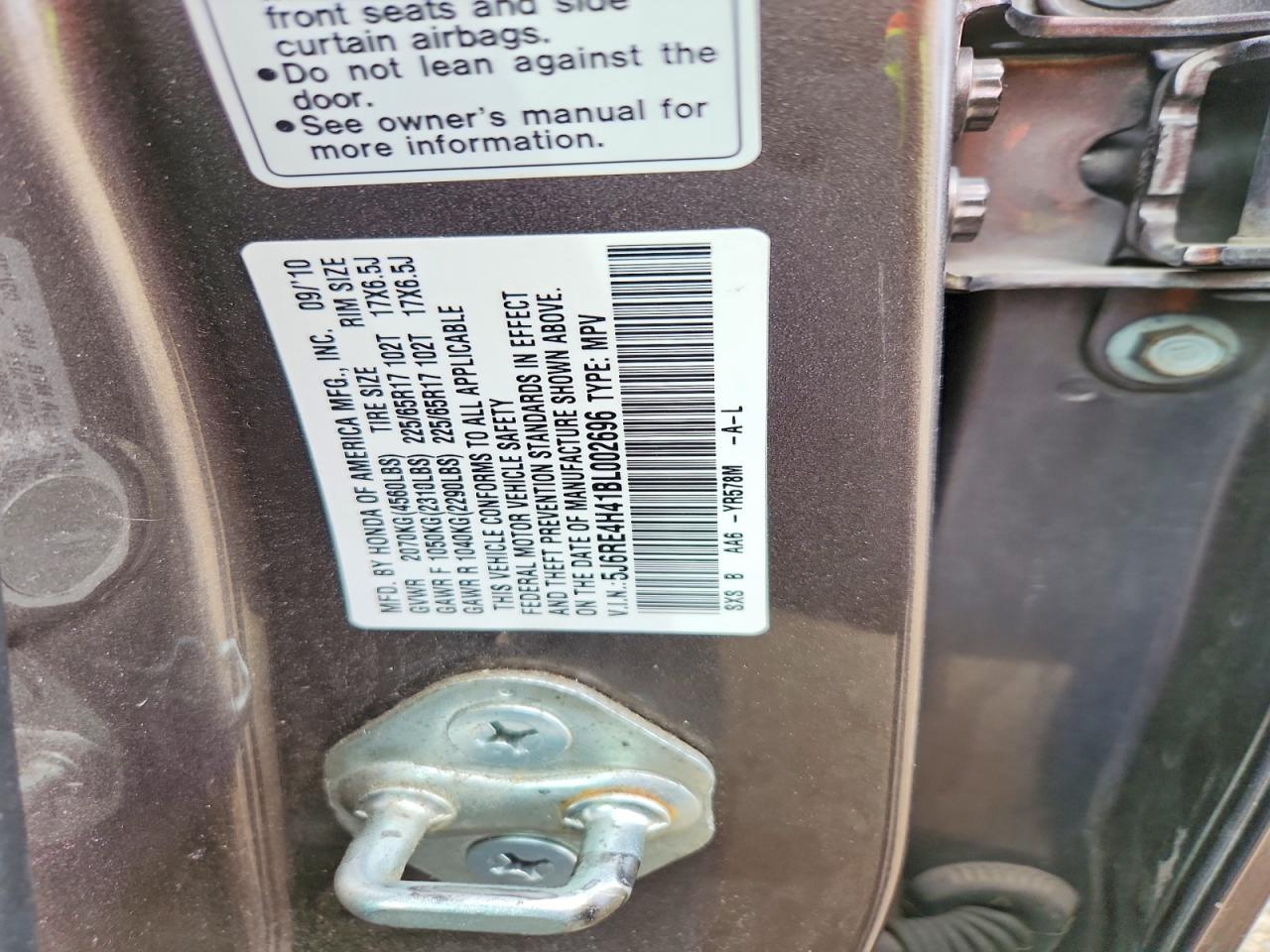 2011 HONDA CR-V SE photo 12