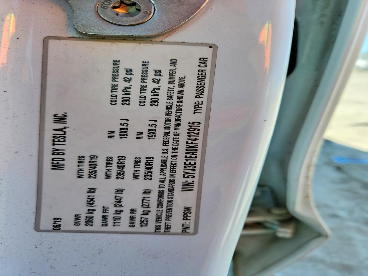 2019 TESLA MODEL 3 photo 34