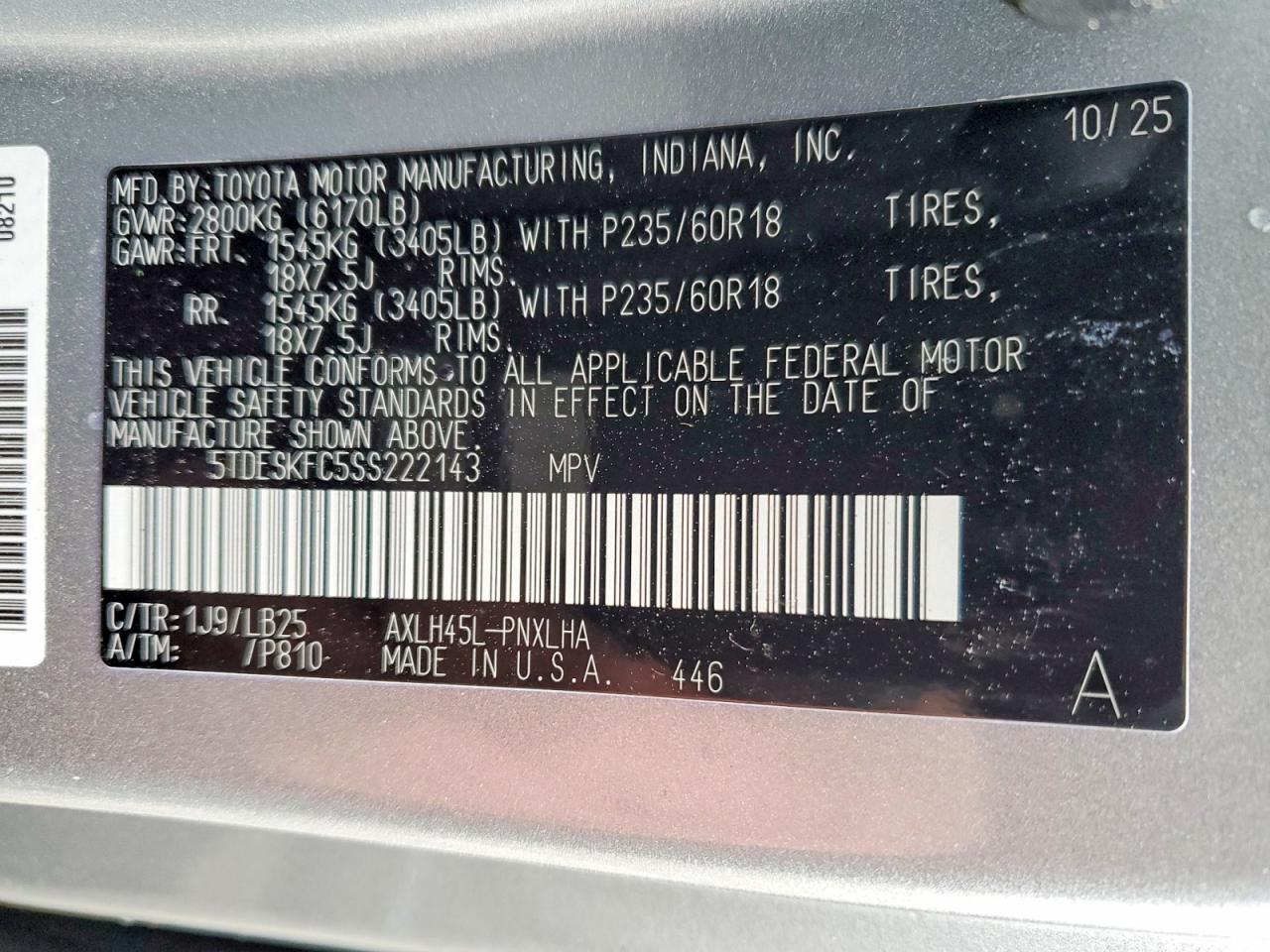2025 TOYOTA SIENNA PLATINUM 7-PASSENGER photo 25