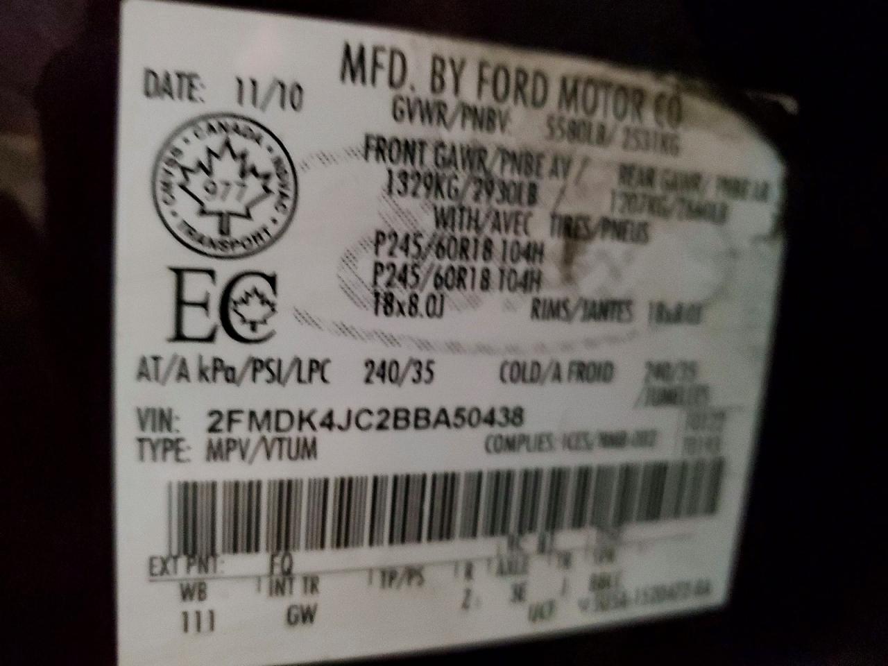 2011 FORD EDGE SEL photo 25