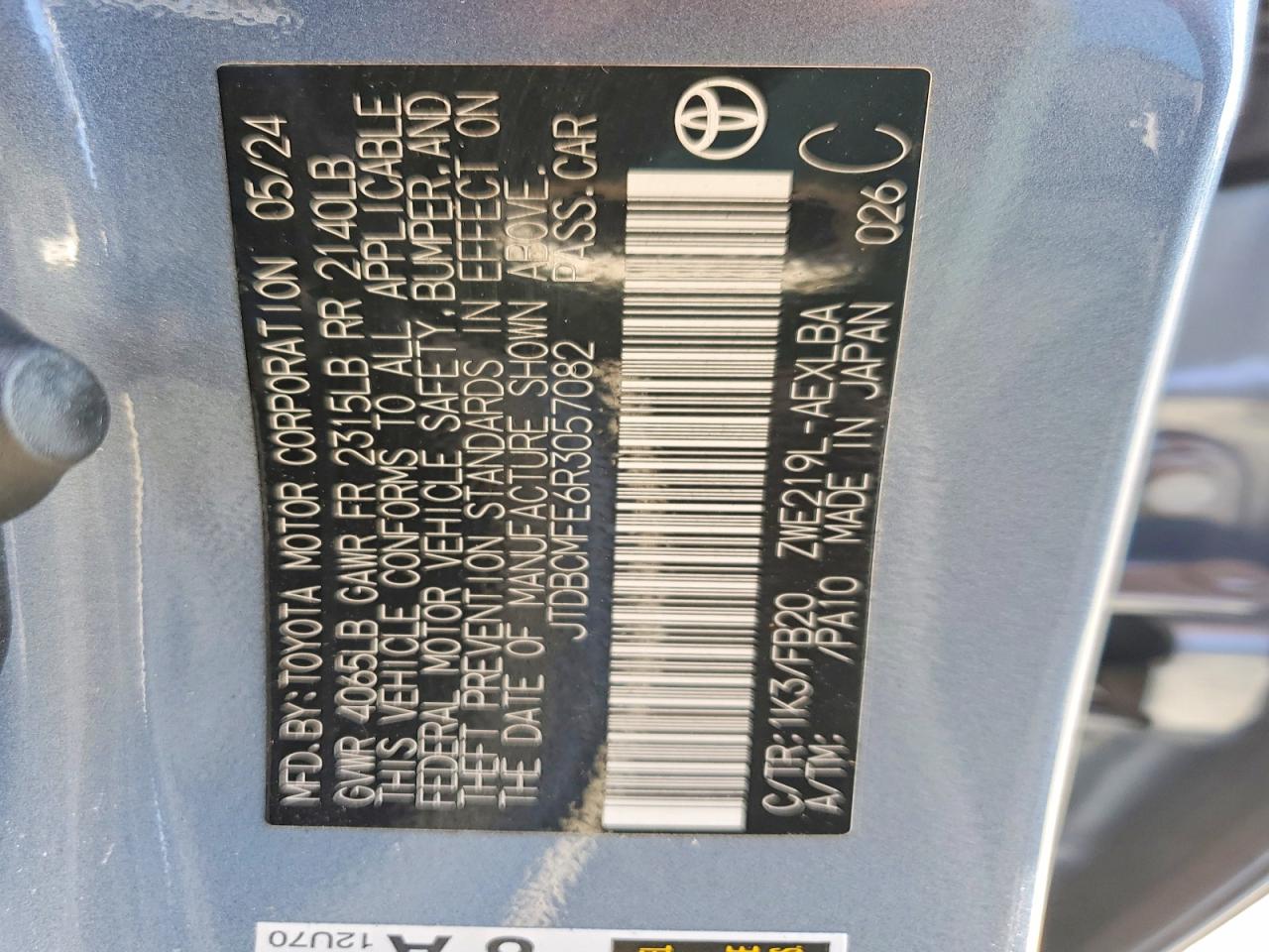 2024 TOYOTA COROLLA LE photo 12
