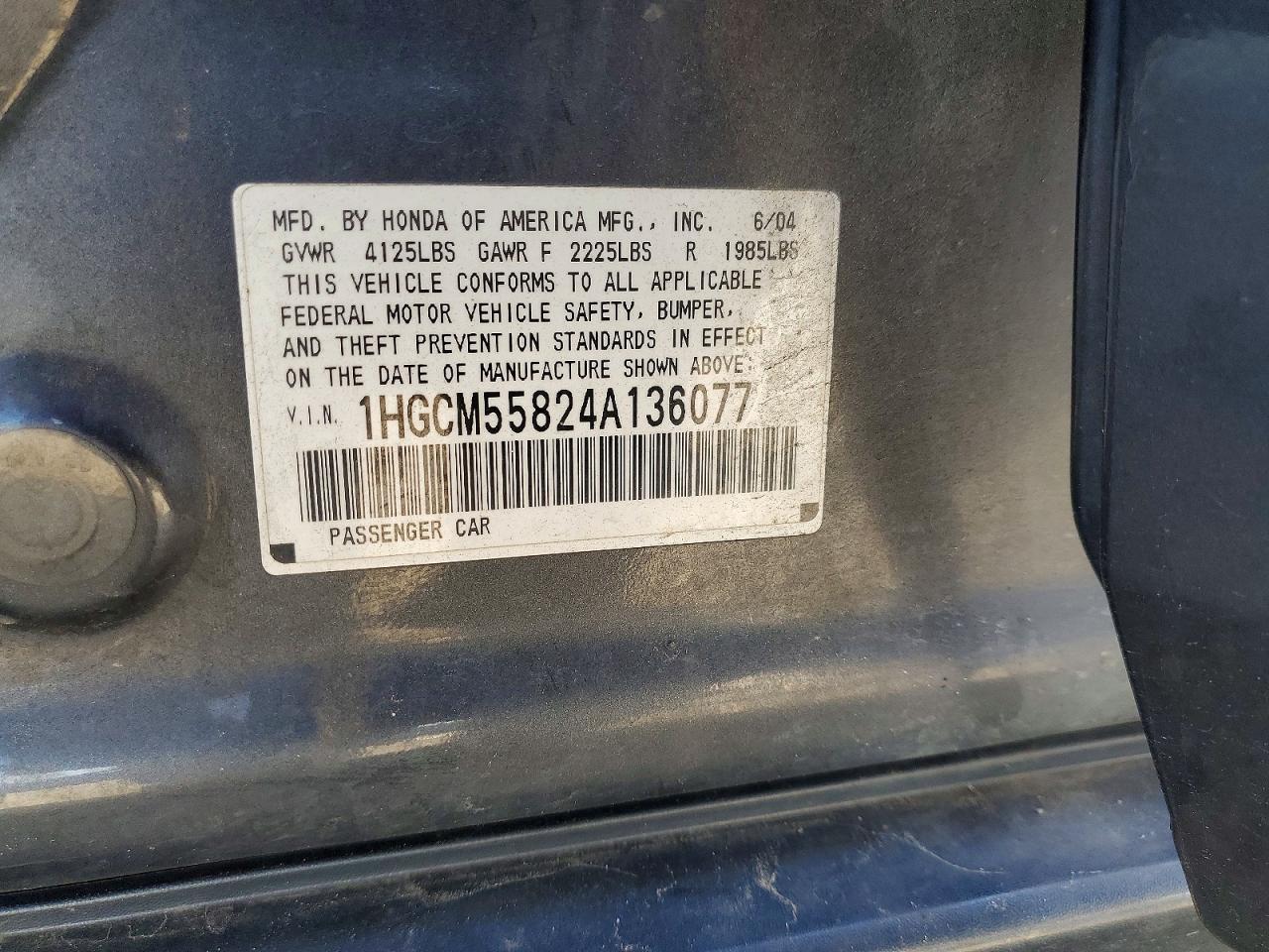 2004 HONDA ACCORD EX photo 34