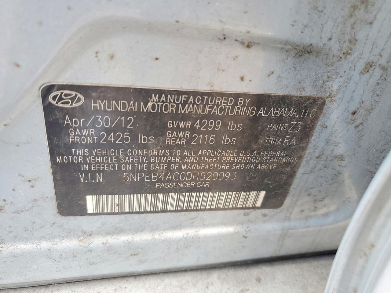 2013 HYUNDAI SONATA GLS photo 23