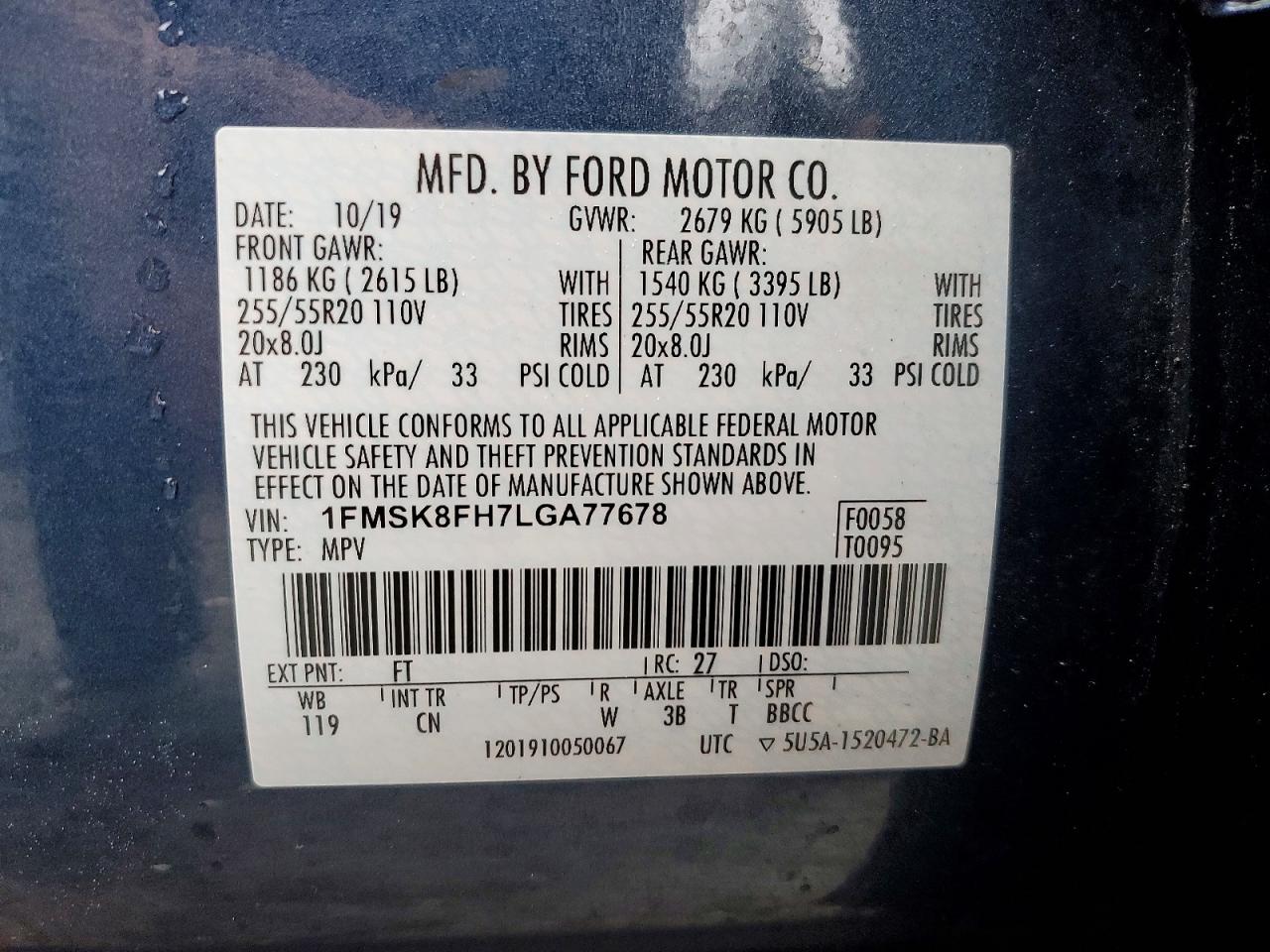2020 FORD EXPLORER LIMITED photo 37