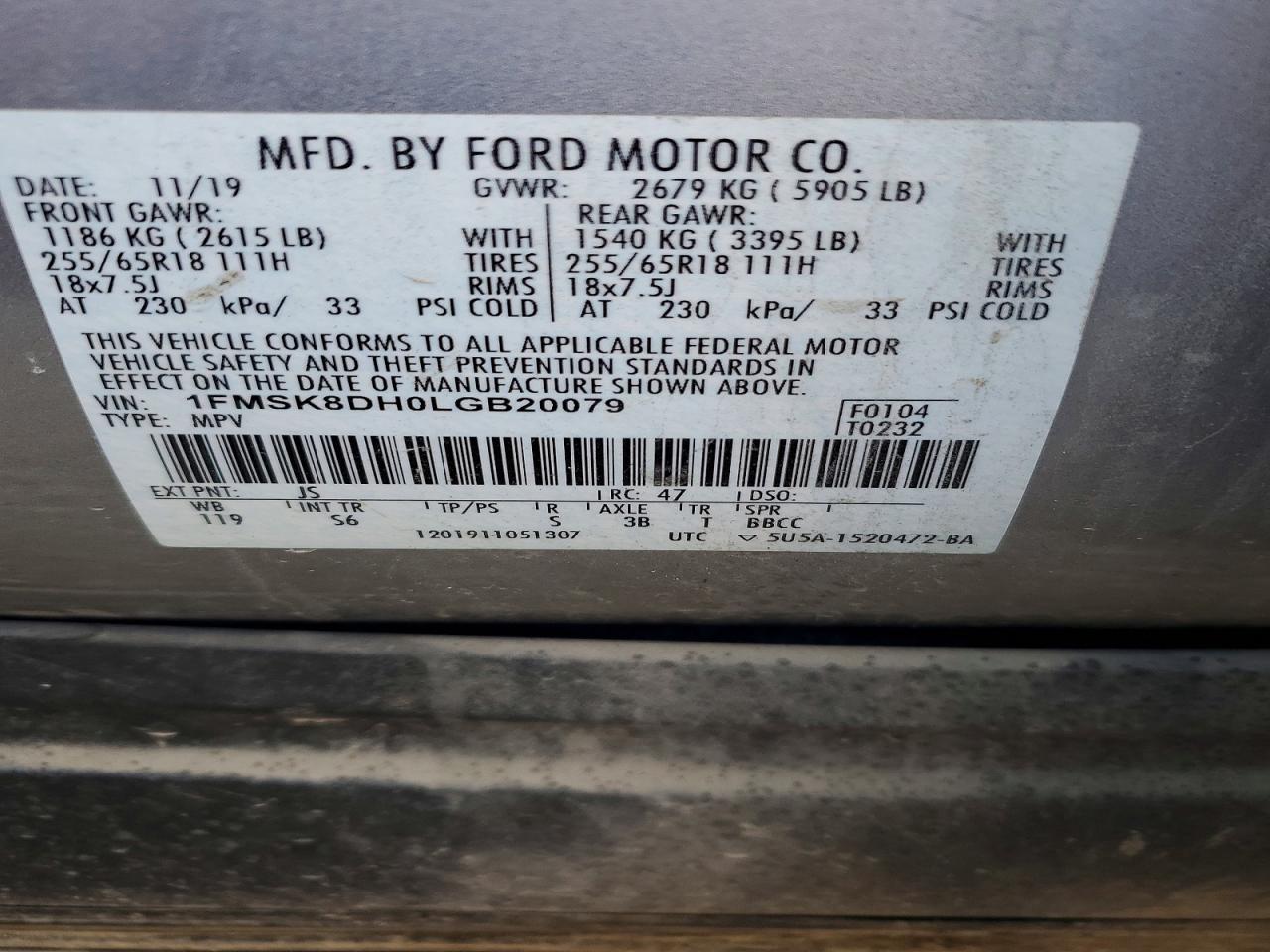 2020 FORD EXPLORER XLT photo 25