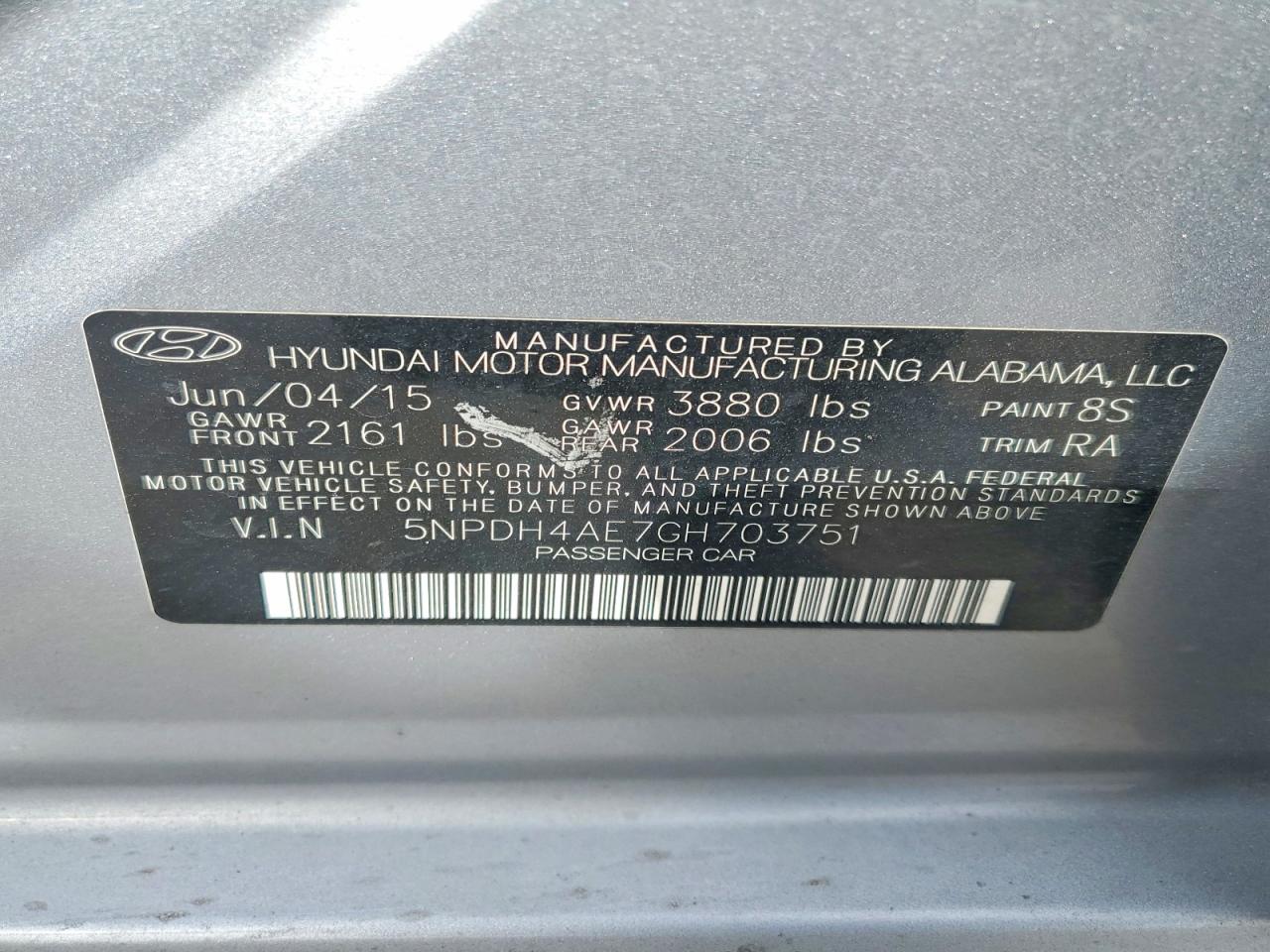 2016 HYUNDAI ELANTRA SE photo 12