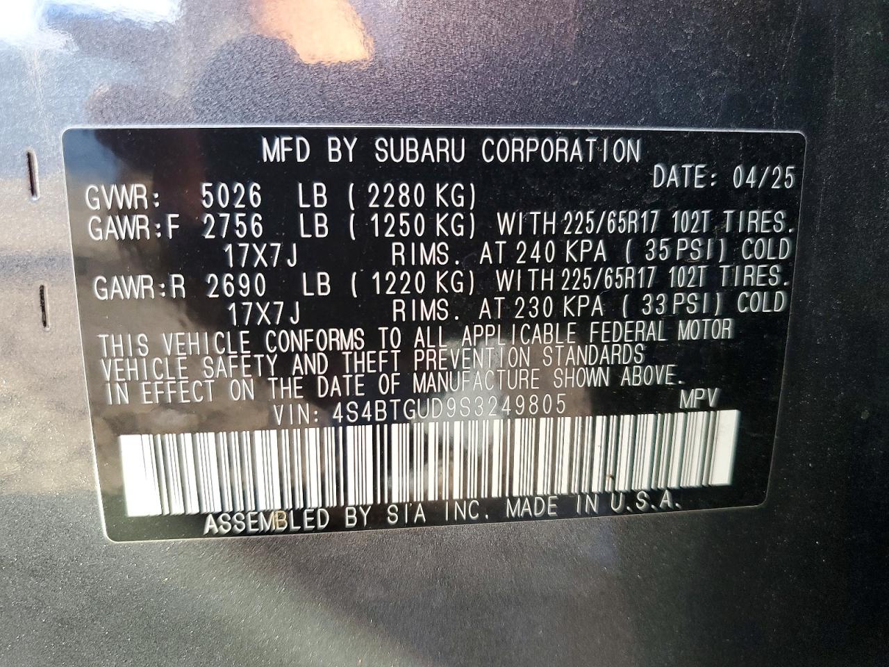 2025 SUBARU OUTBACK WILDERNESS photo 13