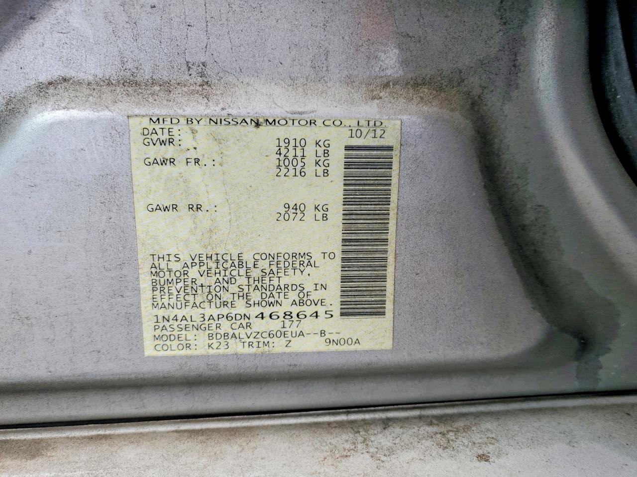 2013 NISSAN ALTIMA 2.5 photo 23