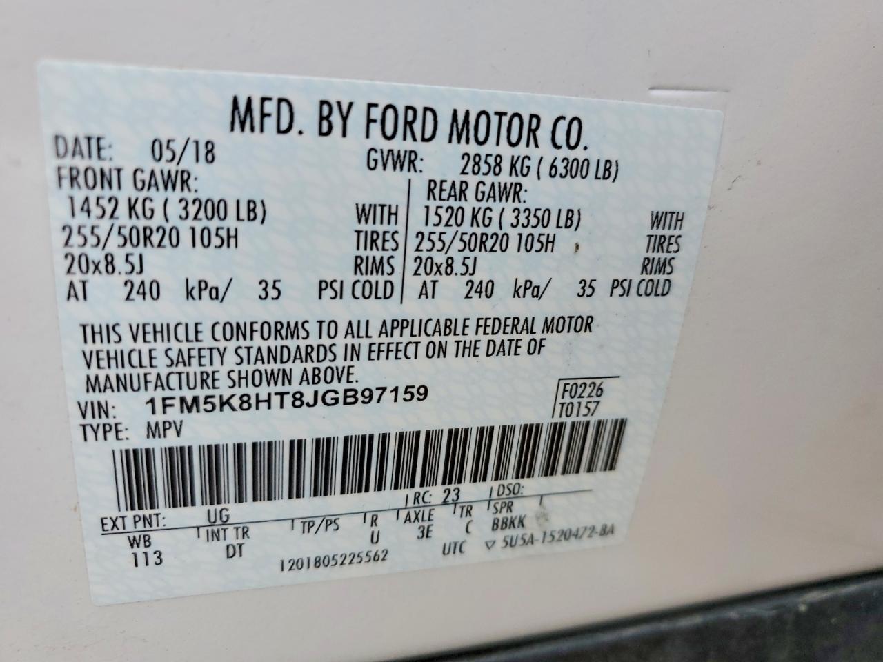 2018 FORD EXPLORER PLATINUM photo 27