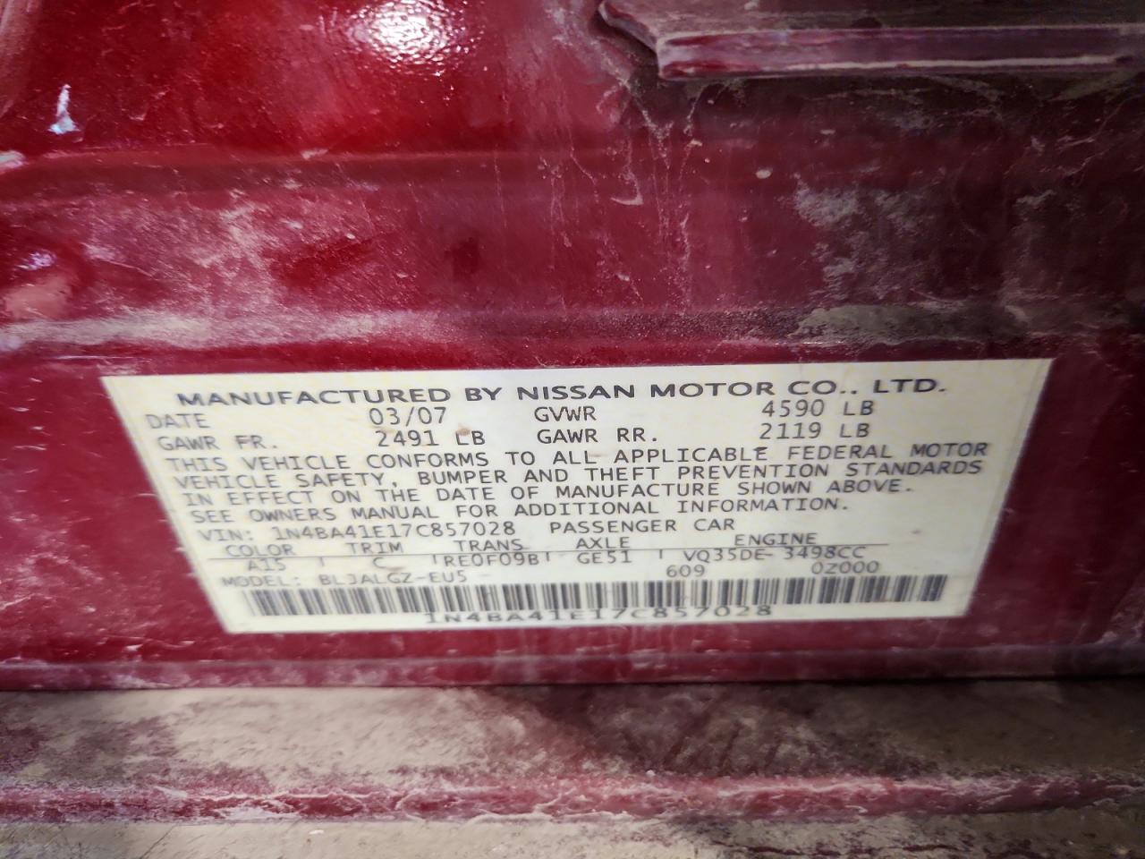 2007 NISSAN MAXIMA SE photo 23