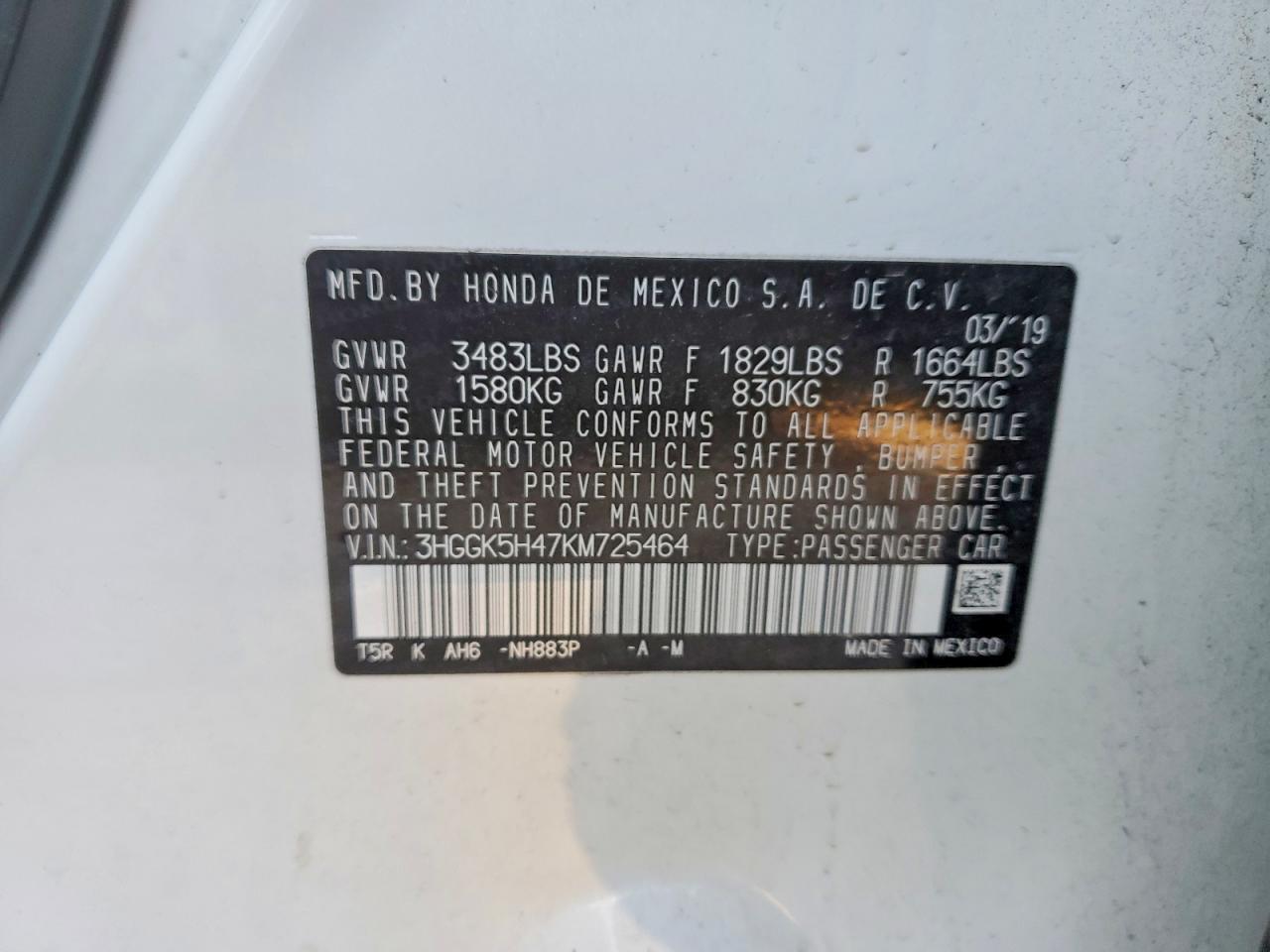 2019 HONDA FIT LX photo 25