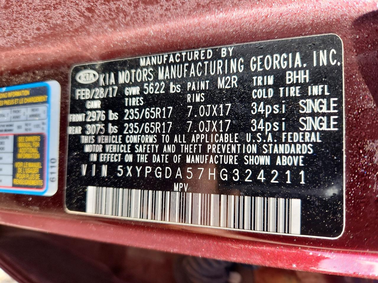 2017 KIA SORENTO LX V6 photo 14